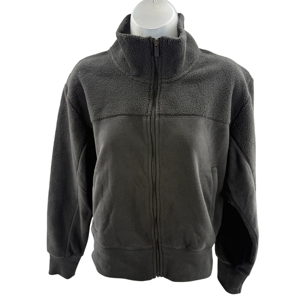 Adidas Womens Black Full Zip Hybrid Sherpa Polar Fleece Jacket‎ Small New